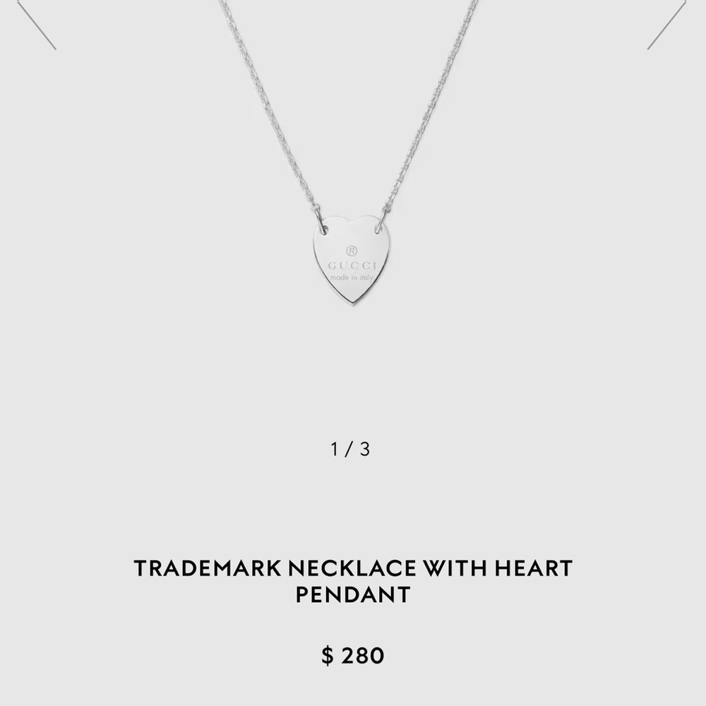 GUCCI TRADEMARK NECKLACE WITH HEART PENDANT